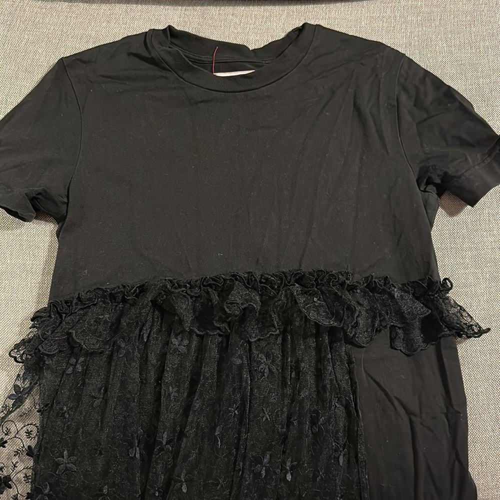 その他 Fitted Ruffle Frill T-Shirt - Simone Rocha - Cotton - Black Simone Rocha - Ruffle Frill T-Shirt – Simone Rocha US